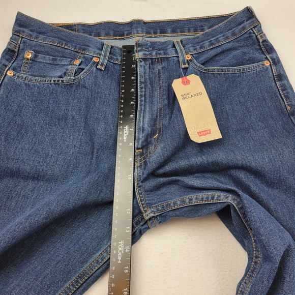 Levis 550 Relaxed Fit Tapered Leg Mens Blue Denim Jeans 36x32 005504886 - Picture 4 of 16